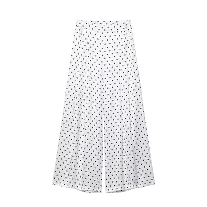 Women's Polka Dot Shirt and High-Waisted Pants Drip Depot