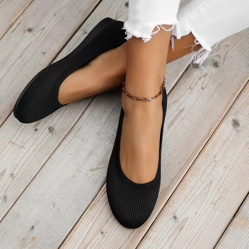 Knitted Flat Bottom Casual Shoes Drip Depot