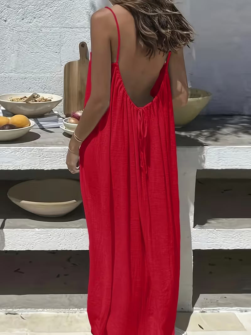 Strappy Backless Long Dress Drip Depot