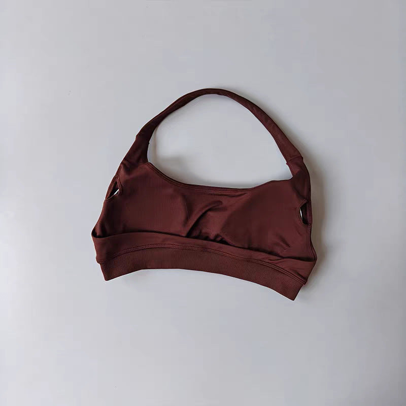 High-Elastic Halter Sports Bra with Removable Pads