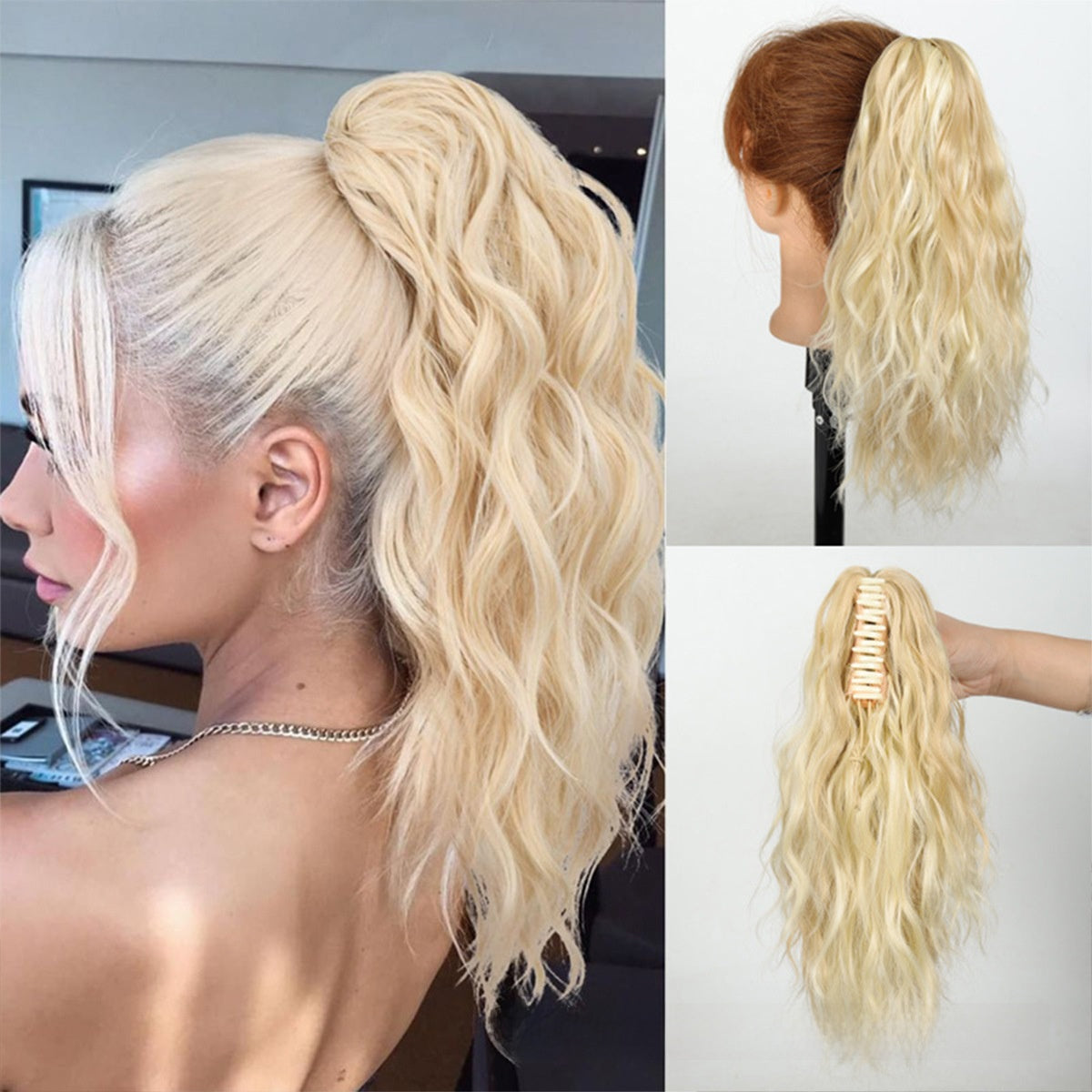Water Wave Ponytail Hair Extension with Clip Drip Depot