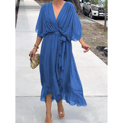 Elegant Bat Sleeve Long Dress Drip Depot