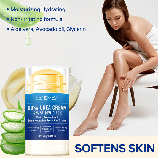 Lanemay 60% Urea + 2% Salicylic Acid Anti-Cracking Repair Cream 40g Deeply Moisturizes Dry and Cracked Hands and Feet