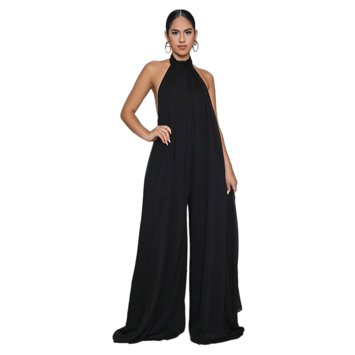 Sleeveless Backless Chiffon Jumpsuit