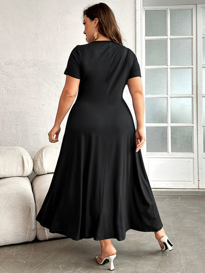 A-Line Contrast Trim Dress