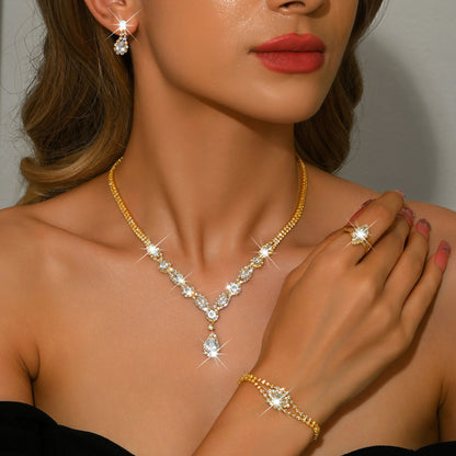 Floral Water Drop Jewelry Set