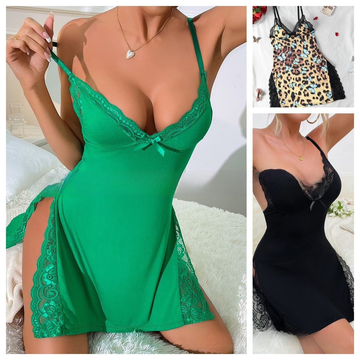 Adjustable Strap Sleepwear Nightdress