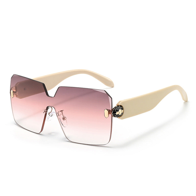 Rimless Cut Edge Snake Head Sunglasses