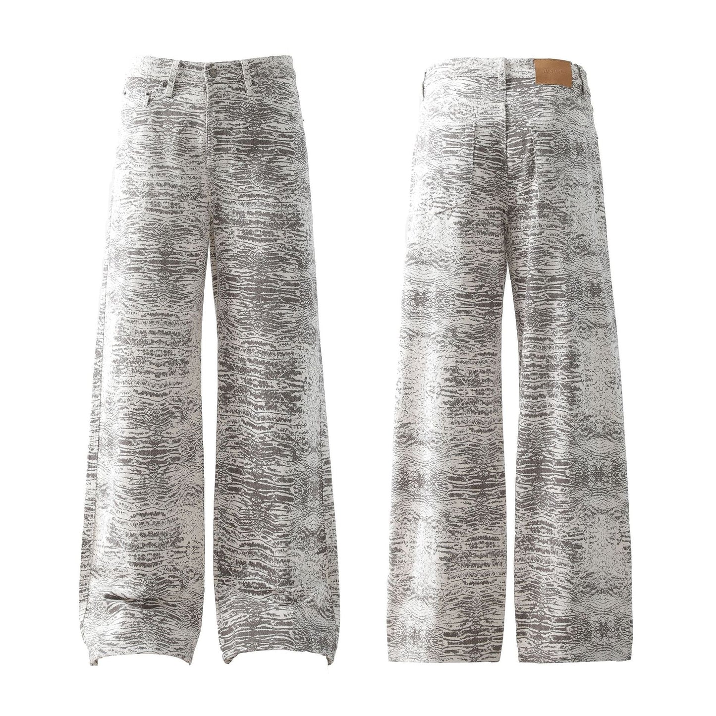 Retro Bootcut Denim Jeans with Snake Pattern Drip Depot