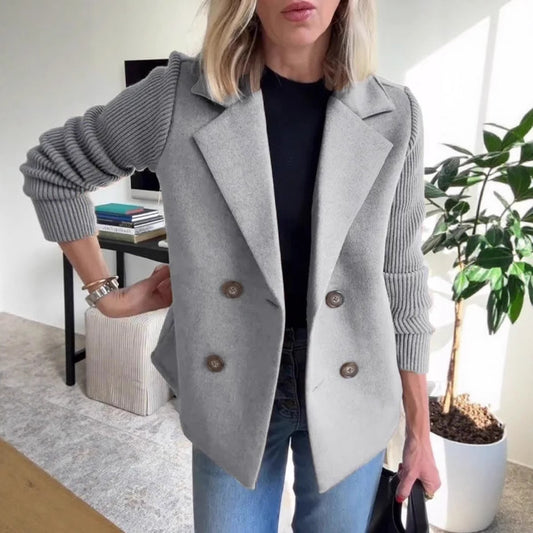 Wool Blend Splicing Jacket