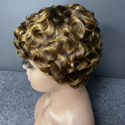 Human Hair Wig with Inner Net Drip Depot