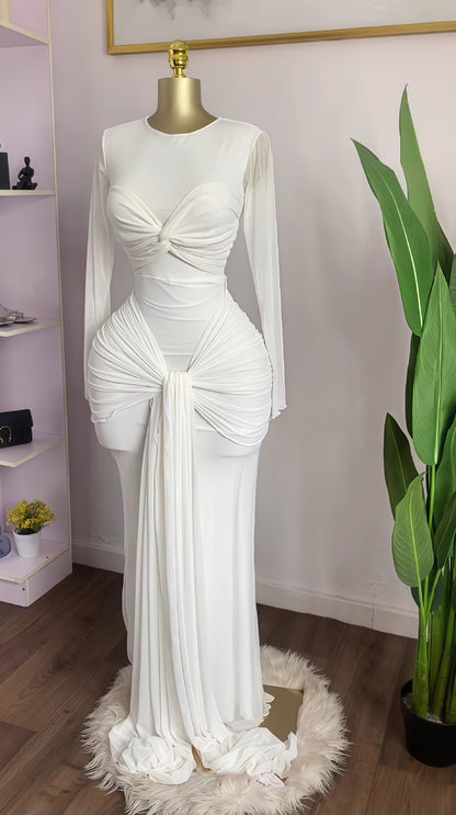 Elegant Long Sleeve Round Neck Bodycon Dress