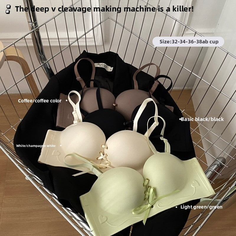Pull-string adjustable bra without steel underwire Drip Depot