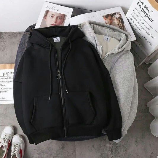 Loose Fit Hooded Zipper Cardigan Drip Depot