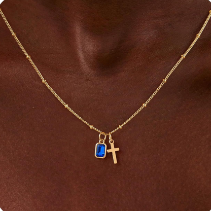 Gold Plated Cross Zircon Necklace