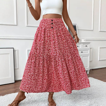 Floral Patchwork A-Line Skirt