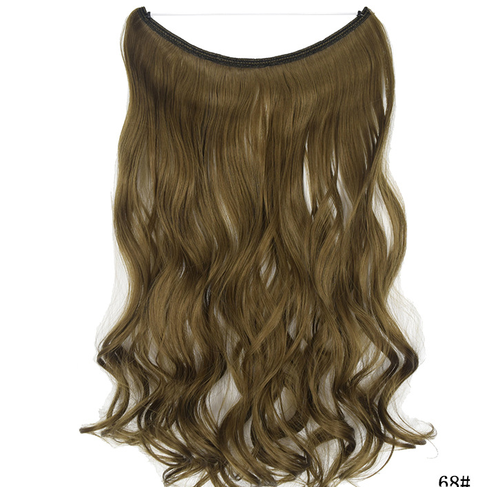 Seamless Fish Line Hair Extension Curly Synthetic Wig