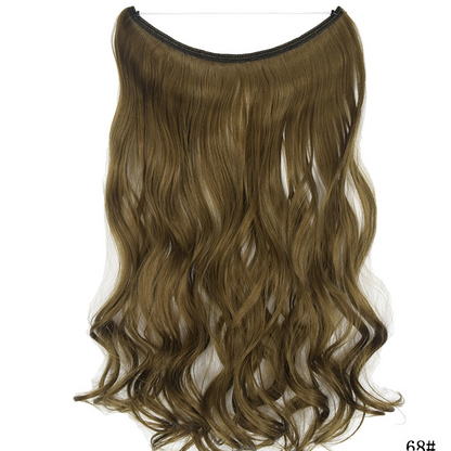 Seamless Fish Line Hair Extension Curly Synthetic Wig