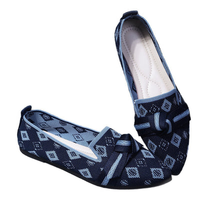 Womens Pointed-Toe Slip-On Flat Shoes Drip Depot