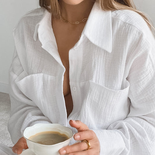 French Lapel Cotton Pajama