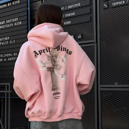 Back-printed hooded sweatshirt