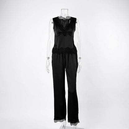 Women's Satin V-Neck Pajama Drip Depot