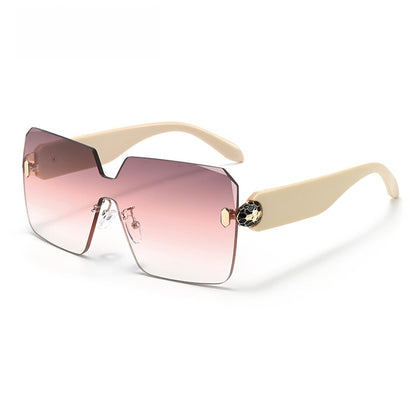 Rimless Cut Edge Snake Head Sunglasses