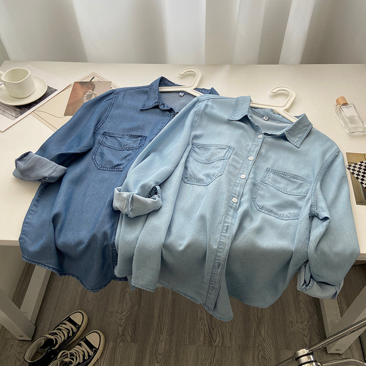 Retro Soft Cotton Lapel Shirt for Women