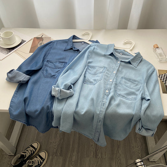 Retro Soft Cotton Lapel Shirt for Women