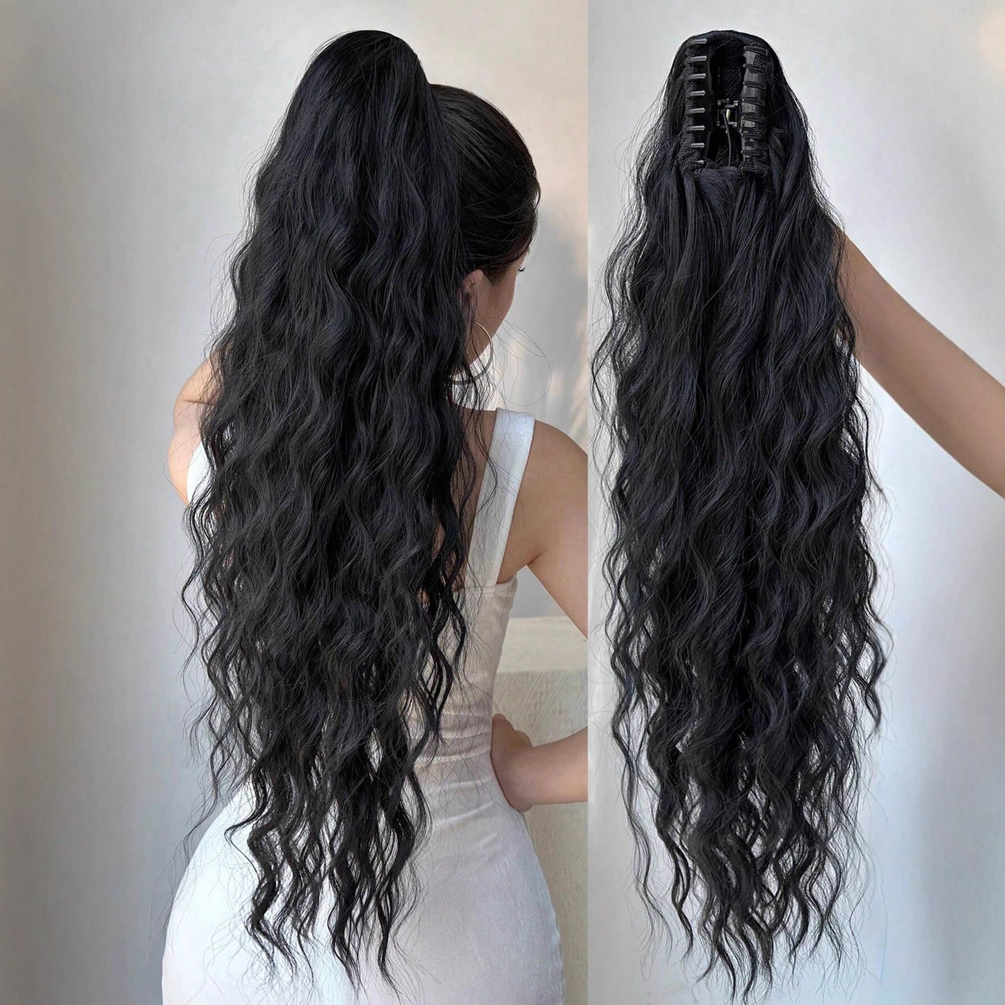 Synthetic Hair Ponytail with Claw Clip Drip Depot