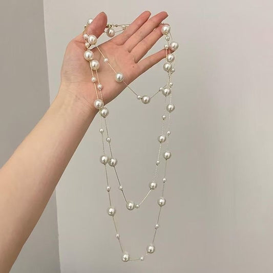 French Style Multi Layer Imitation Pearl Necklace