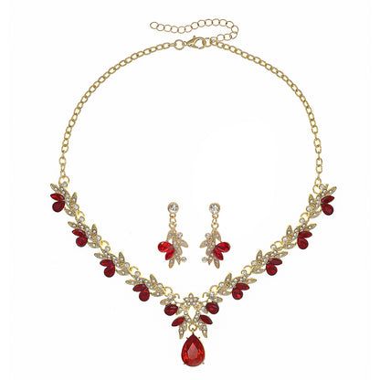 Bridal Necklace and Earring Set with Diamond Accents