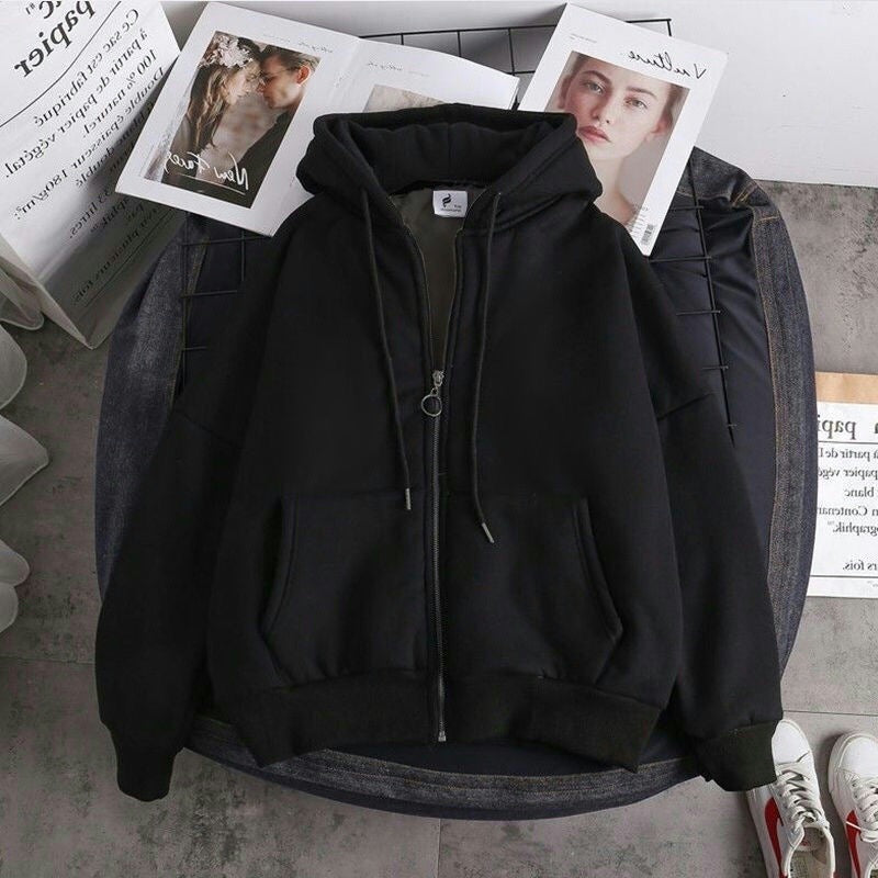 Loose Fit Hooded Zipper Cardigan Drip Depot