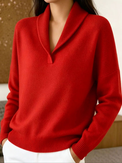 Long Sleeve Solid Color Knit Sweater