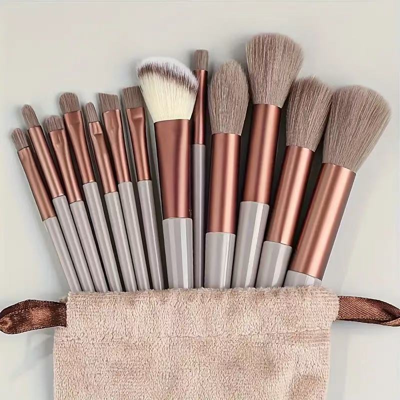13-Piece Makeup Brush Set with Storage Bag