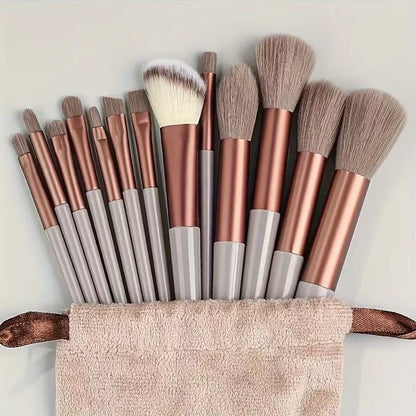 13-Piece Makeup Brush Set with Storage Bag