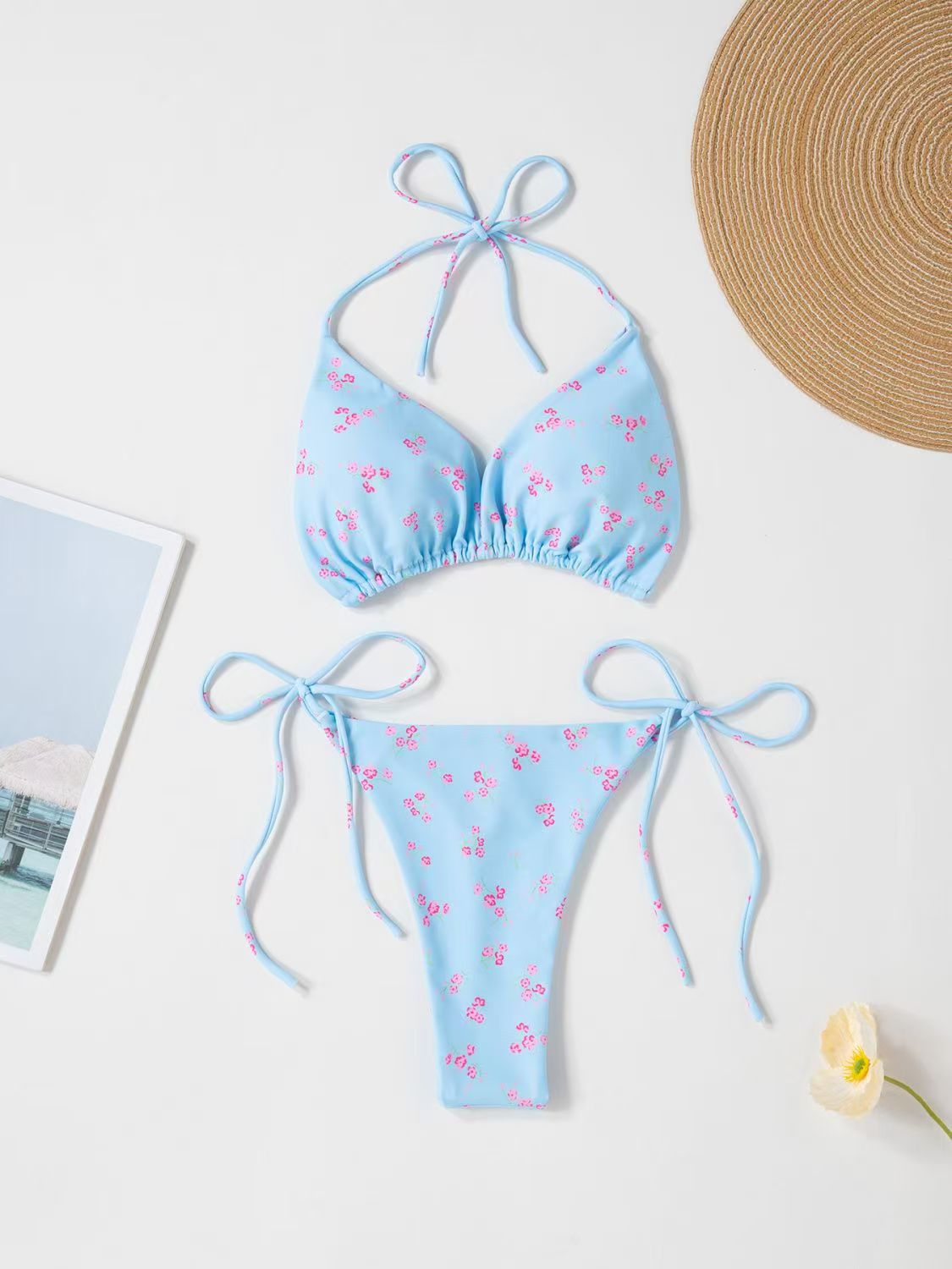 Sexy Lace-Up Bikini Three-Piece Swimsuit
