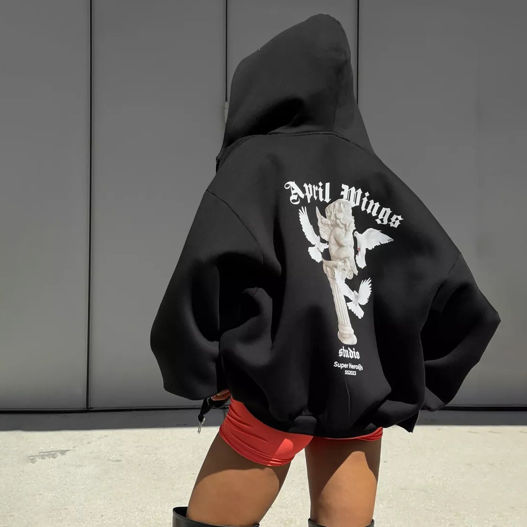 Back-printed hooded sweatshirt