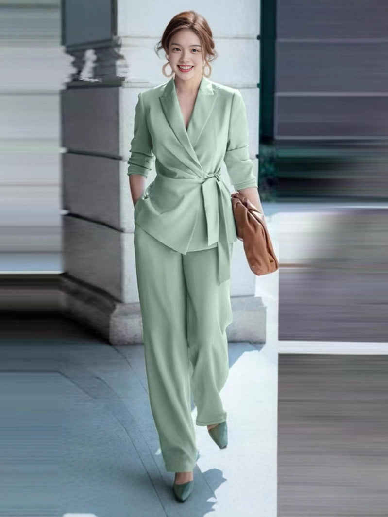 Elegant Tie-Waist Suit Set