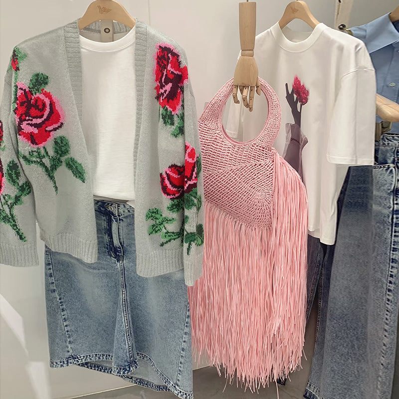 Fashion Heart Shape Tassel Shoulder Bag