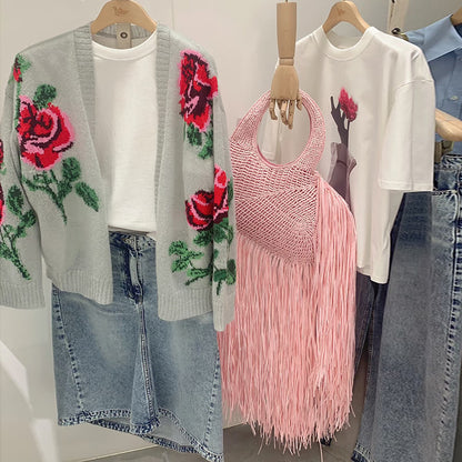 Fashion Heart Shape Tassel Shoulder Bag