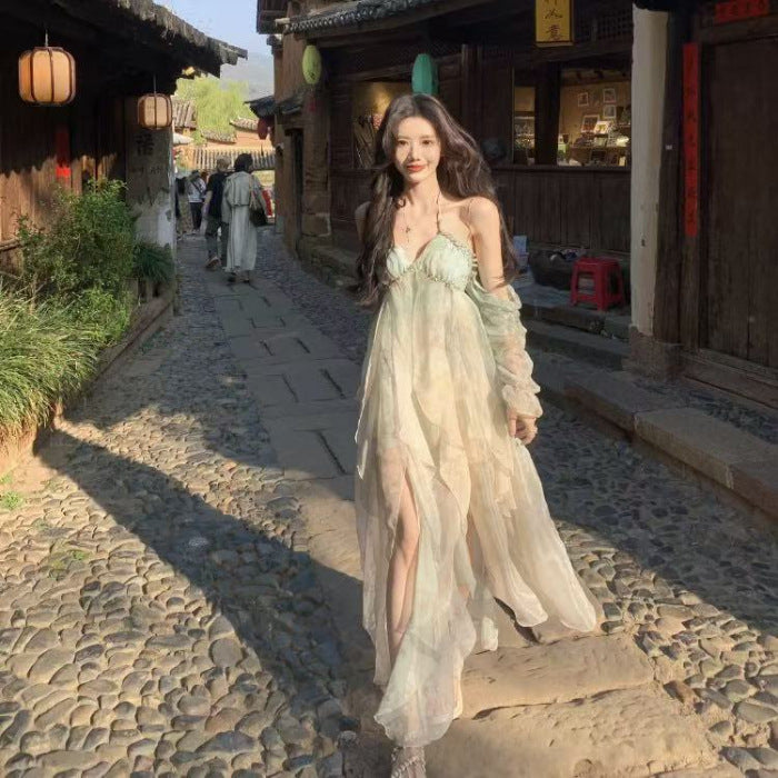 Slimming Printed Spaghetti Strap Dress