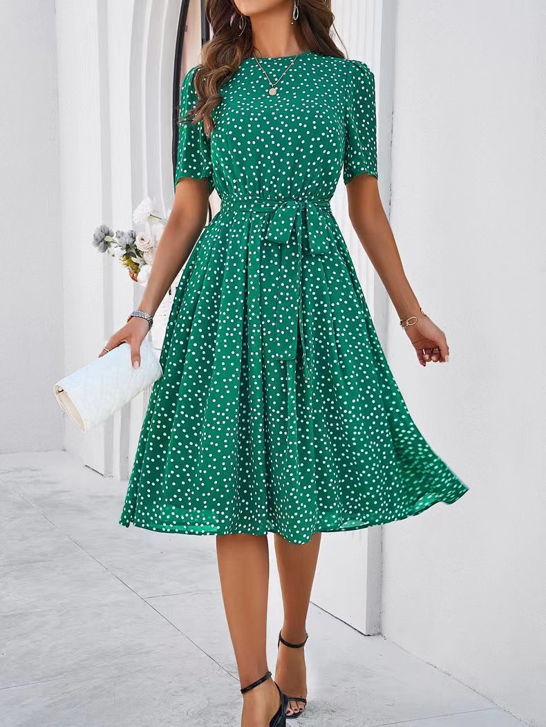 Lace-Up Printed Dress