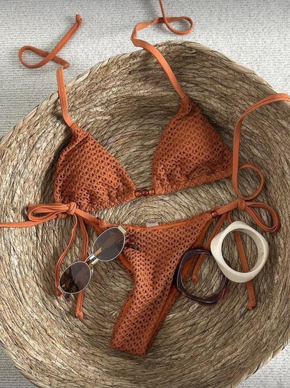 Halter Tie Bikini Two Piece Swimsuit Padded Beach Vacation Swimsuit