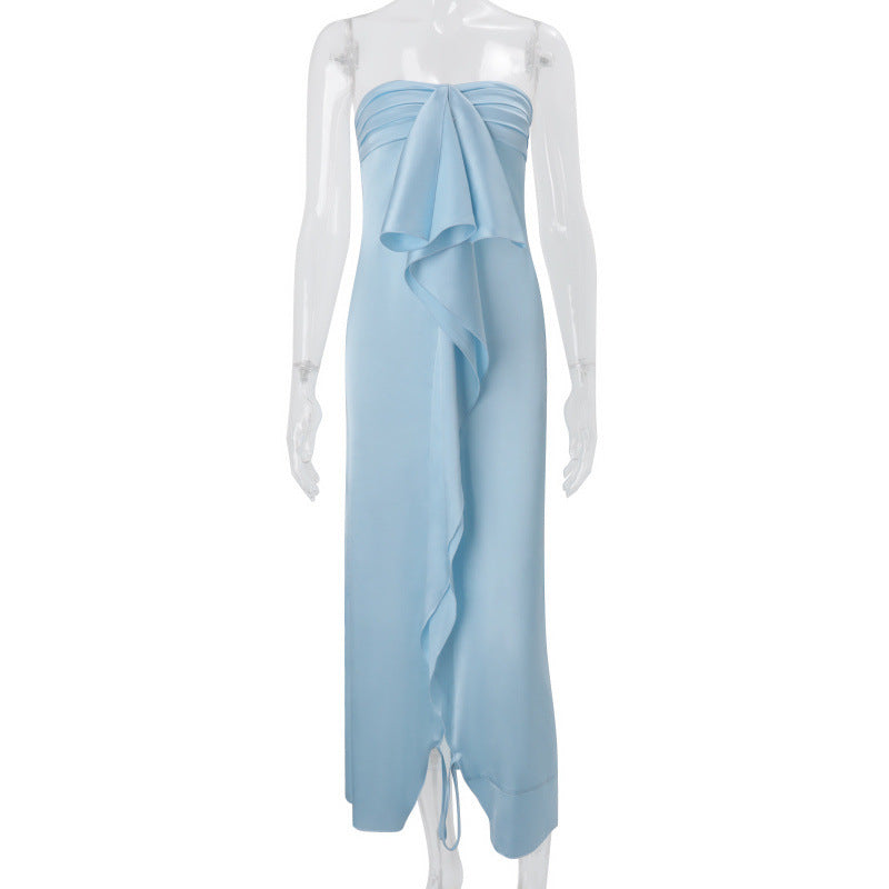 Elegant One-Shoulder Satin Dress