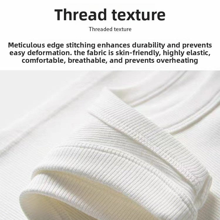 Pure Cotton Ribbed Tank Top Casual Camisole