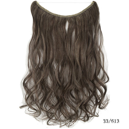 Seamless Fish Line Hair Extension Curly Synthetic Wig