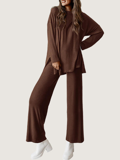 Solid Color Casual Suit Set
