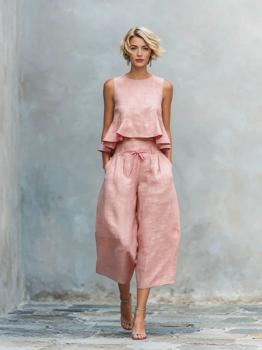 Linen Blend Two-Piece Set