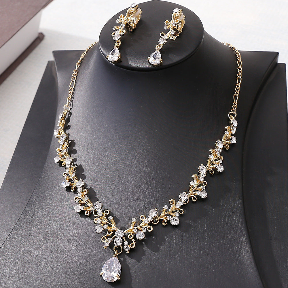 Bridal Zircon Necklace and Earrings Set